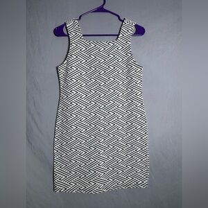 Topshop Black and White Geometric Mini Dress